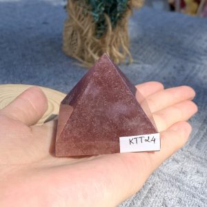 KIM TỰ THÁP ĐÁ THẠCH ANH DÂU ĐỎ - Strawberry Quartz (KTT24) KT: 4,3*4,8 CM - KL: 0,115 KG 