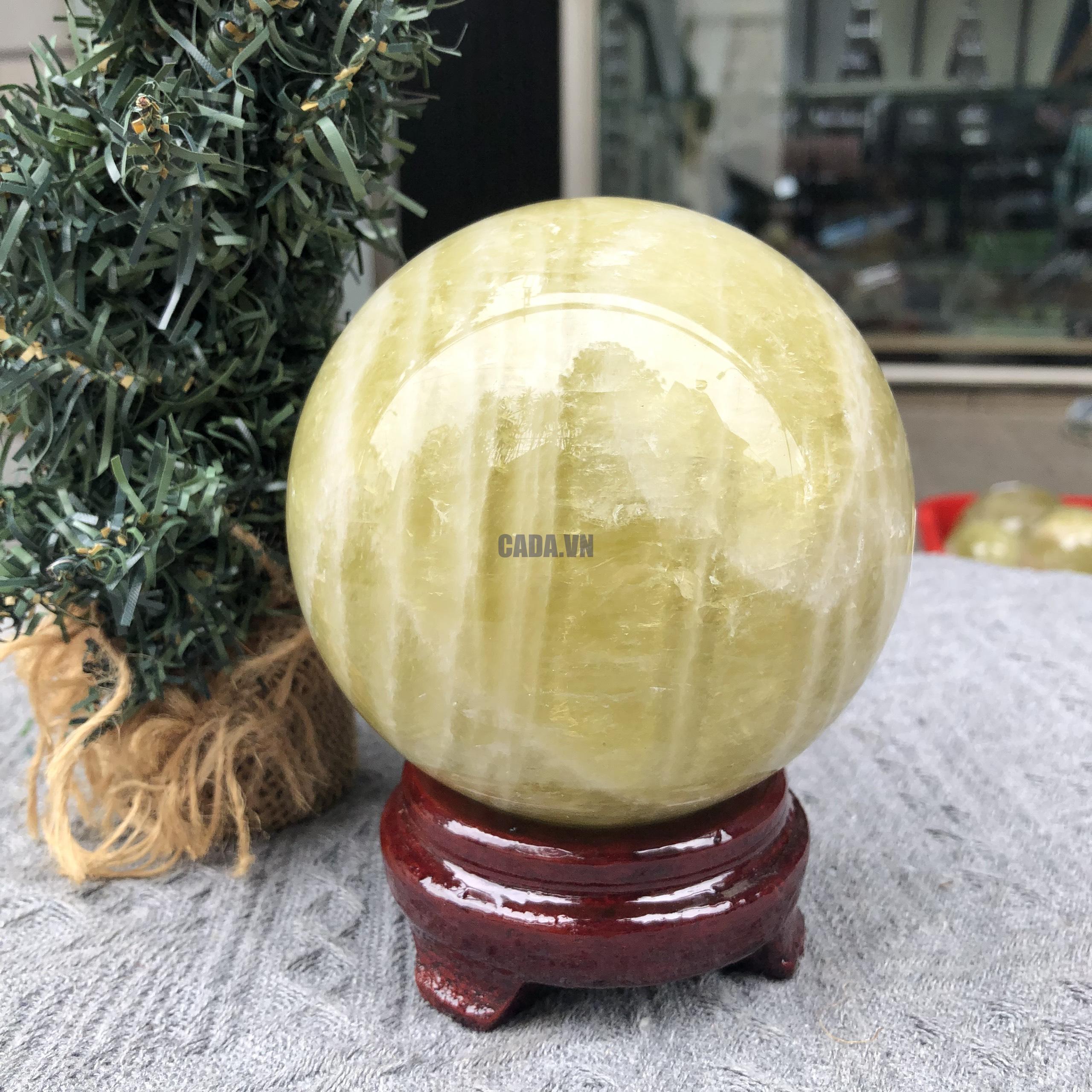 Bi Cầu Thạch Anh Vàng – Citrine Sphere (BV92) - KL: 1,52 KG - ĐK: 10,35 CM