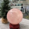 Bi cầu Thạch Anh Hồng – Rose Quartz Sphere (BH180), ĐK: 11,15CM, KL: 1,955KG