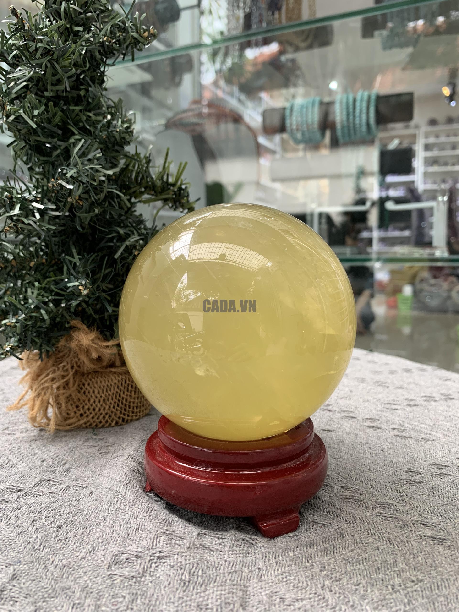 BI CẦU THẠCH ANH VÀNG SAO (TAVS01) ĐK: 9,55CM, KL: 1,185KG