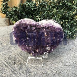 TRÁI TIM THẠCH ANH TÍM, KT: 6*8 CM (TAT125), KL: 0,3 KG