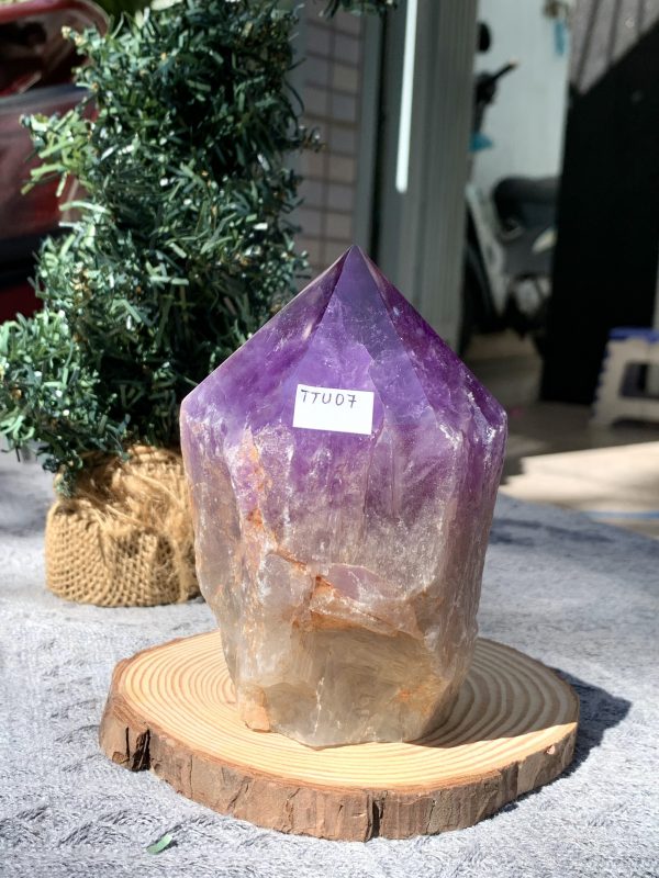 Chóp thạch anh tím (TTU07) - KT: 11,4*6 CM - KL: 0,38 KG | Đá trang trí, sưu tầm, healing | CADA DECOR