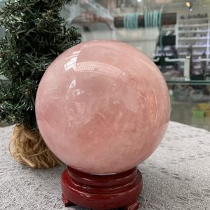 Bi cầu Thạch Anh Hồng – Rose Quartz Sphere (BH173), ĐK: 11,78CM, KL: 2,235KG