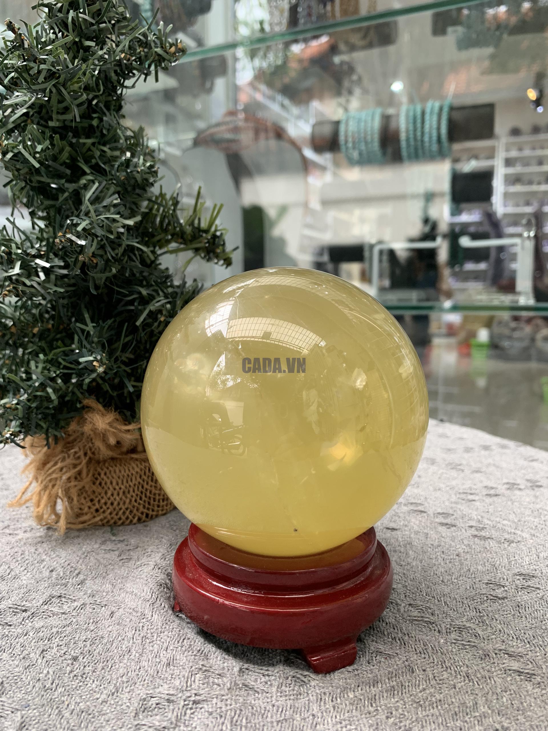 BI CẦU THẠCH ANH VÀNG SAO (TAVS01) ĐK: 9,55CM, KL: 1,185KG