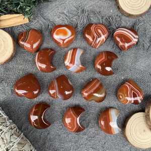 Trăng/ Trái tim Sardonyx | Đá trang trí, sưu tầm, healing | CADA DECOR