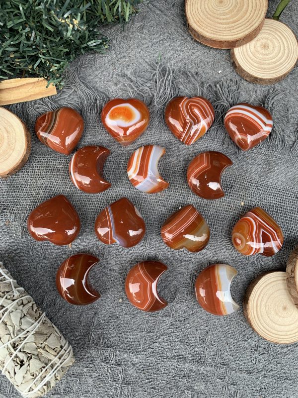 Trăng/ Trái tim Sardonyx | Đá trang trí, sưu tầm, healing | CADA DECOR