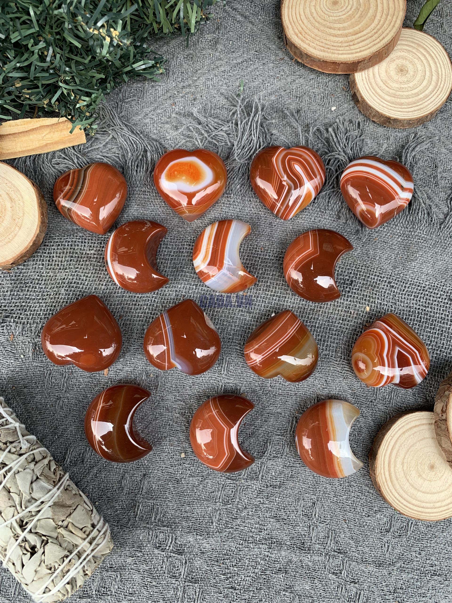 Trăng/ Trái tim Sardonyx | Đá trang trí, sưu tầm, healing | CADA DECOR