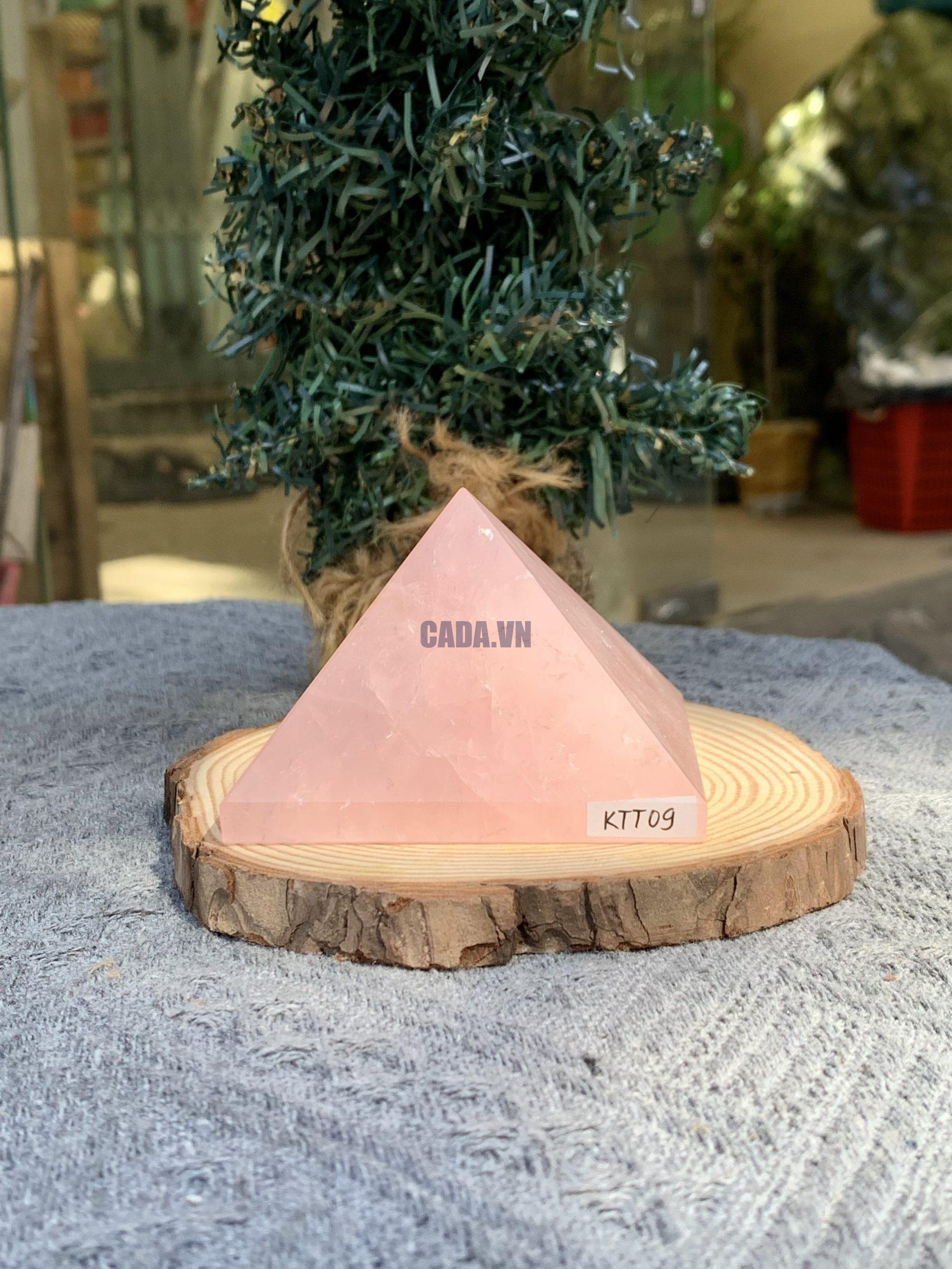 KIM TỰ THÁP ĐÁ THẠCH ANH HỒNG (KTT09) KT: 5,2*7,8 CM - KL: 0,3 KG