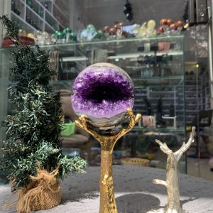 Bi Cầu Miệng Cười Thạch Anh Tím – Amethyst (BTH112) - KL: 0,585 KG - ĐK: 8,1CM