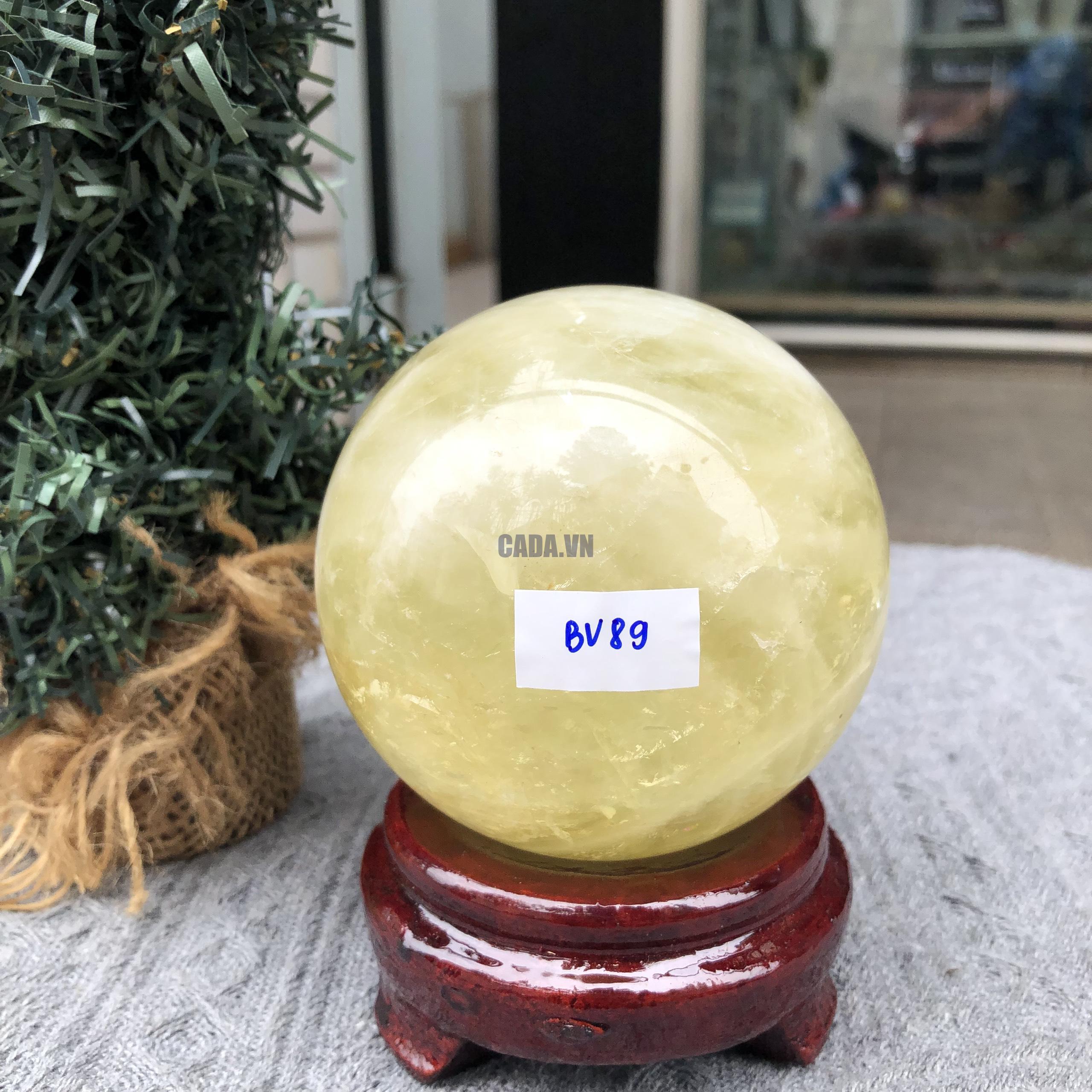 Bi Cầu Thạch Anh Vàng – Citrine Sphere (BV89) - KL: 0,82 KG - ĐK: 8,44 CM