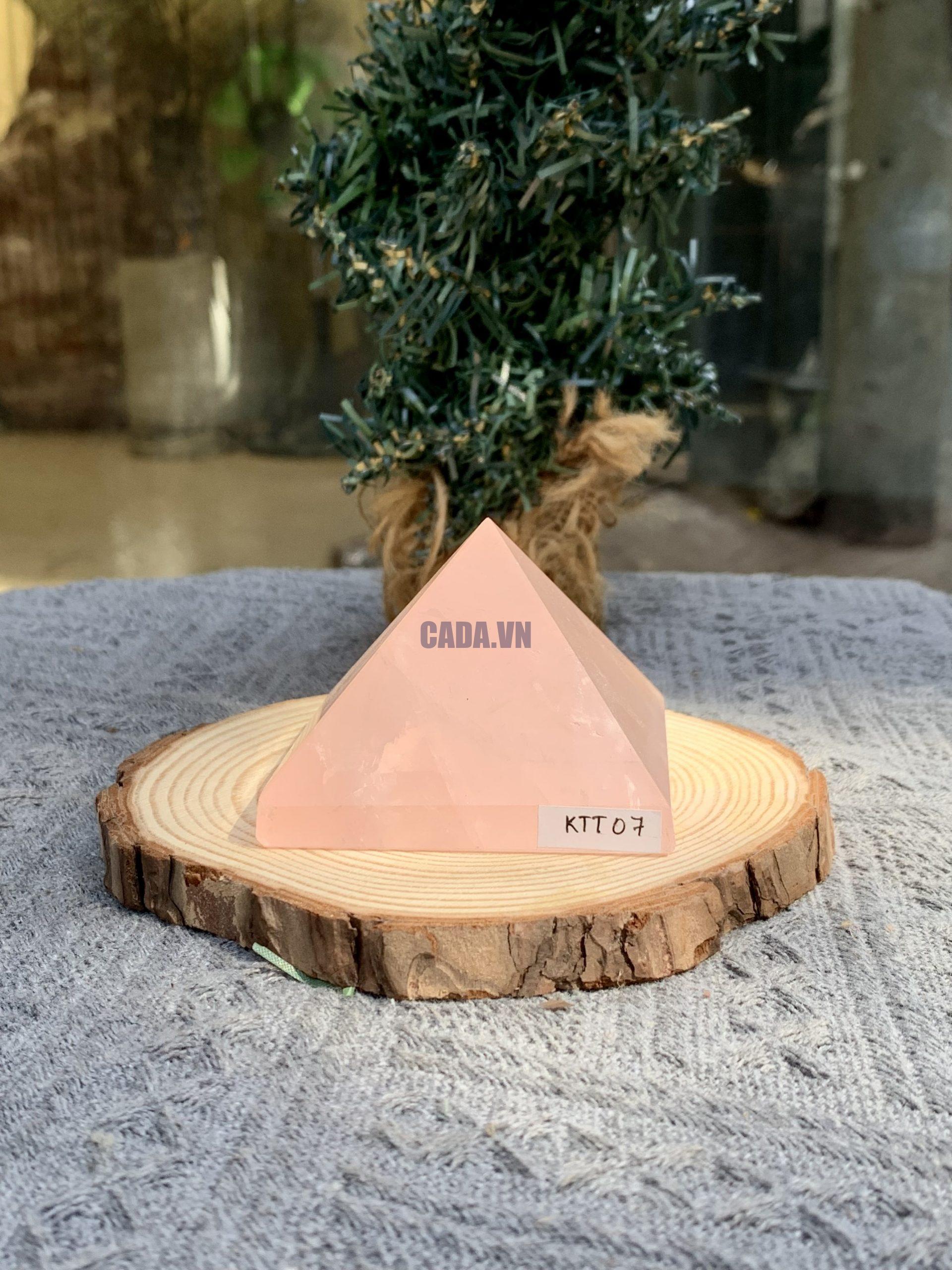 KIM TỰ THÁP ĐÁ THẠCH ANH HỒNG (KTT07) KT: 4,7*6,5 CM - KL: 0,225 KG