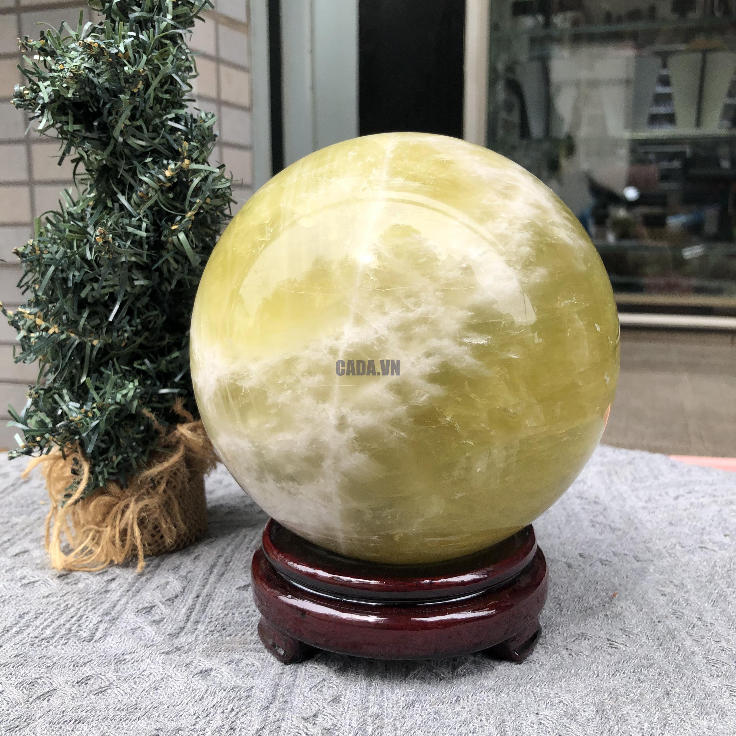 Bi Cầu Thạch Anh Vàng – Citrine Sphere (BV84) - KL: 4,68 KG - ĐK: 15,03 CM