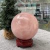 Bi cầu Thạch Anh Hồng – Rose Quartz Sphere (BH173), ĐK: 11,78CM, KL: 2,235KG
