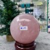 Bi cầu Thạch Anh Hồng – Rose Quartz Sphere (BH217), ĐK: 10,19CM, KL: 1,505KG