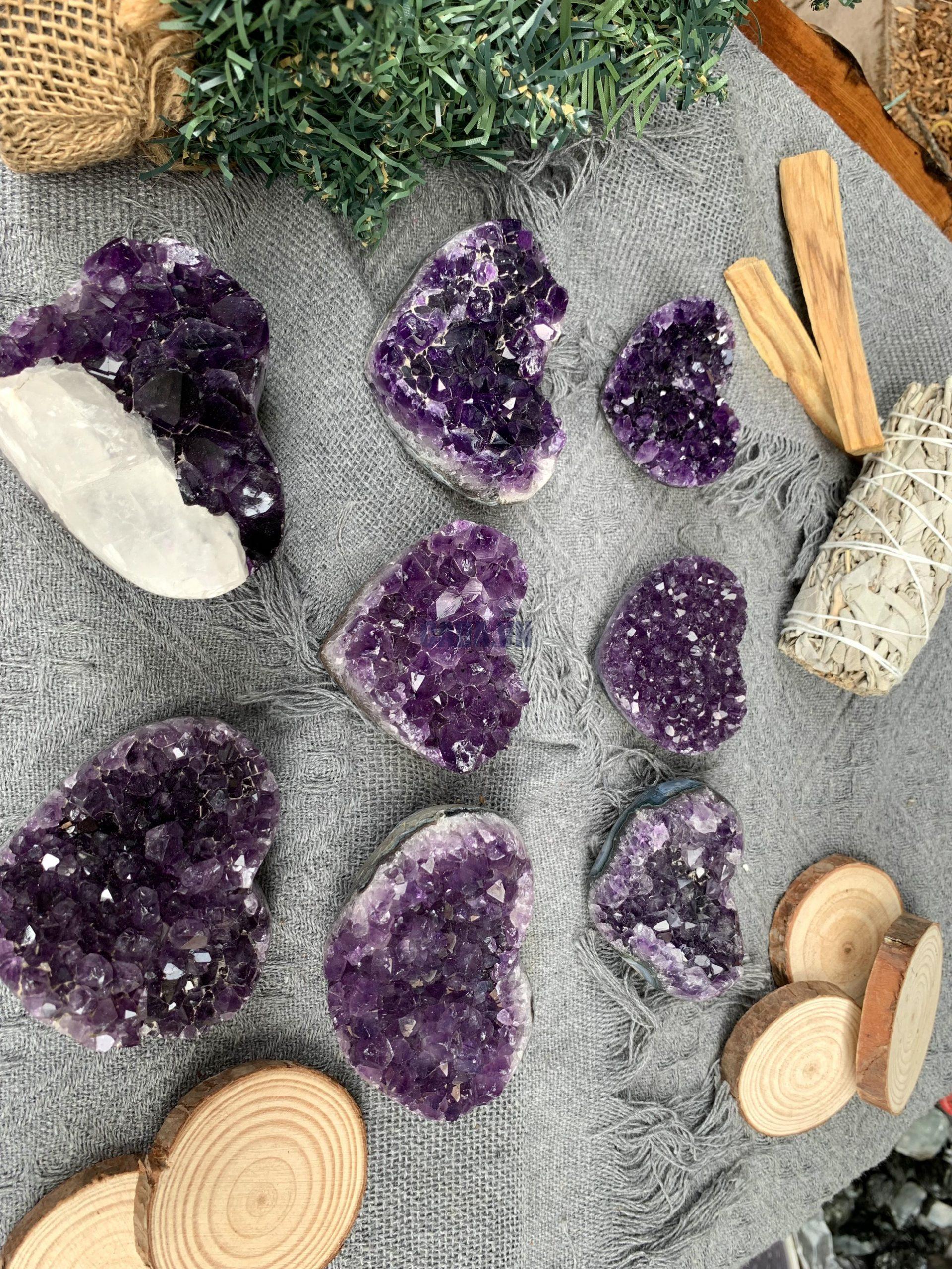 Trái tim Amethyst | Đá trang trí, sưu tầm, healing | CADA DECOR