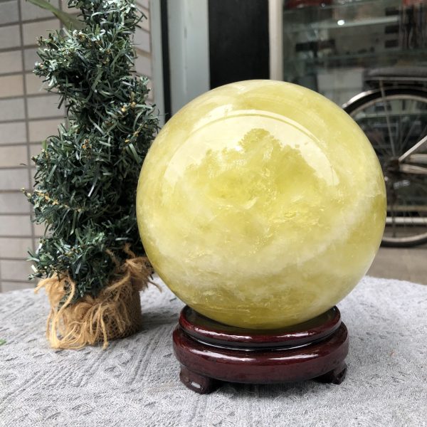 Bi Cầu Thạch Anh Vàng – Citrine Sphere (BV100) - KL: 4,76 KG - ĐK: 15,13 CM