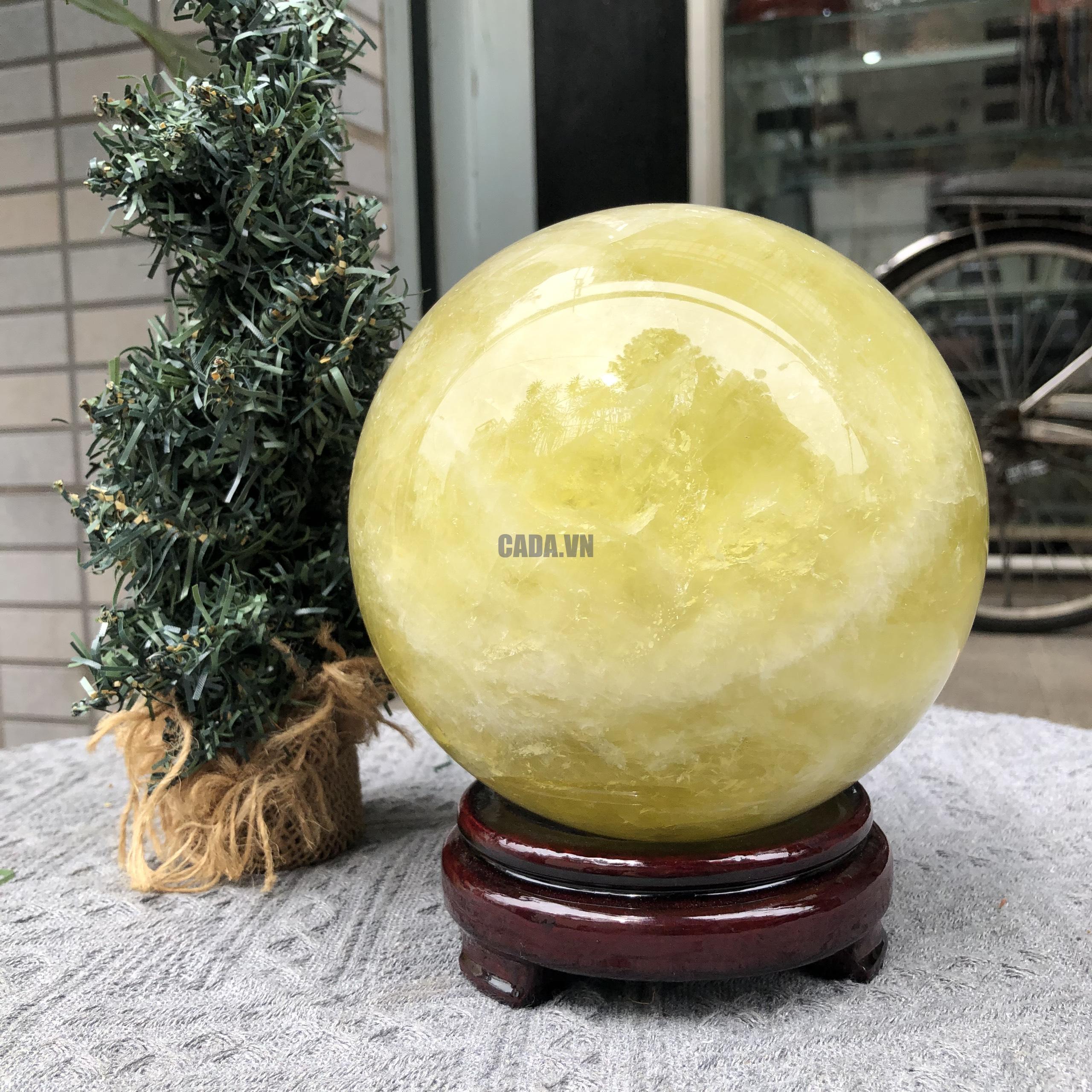 Bi Cầu Thạch Anh Vàng – Citrine Sphere (BV100) - KL: 4,76 KG - ĐK: 15,13 CM