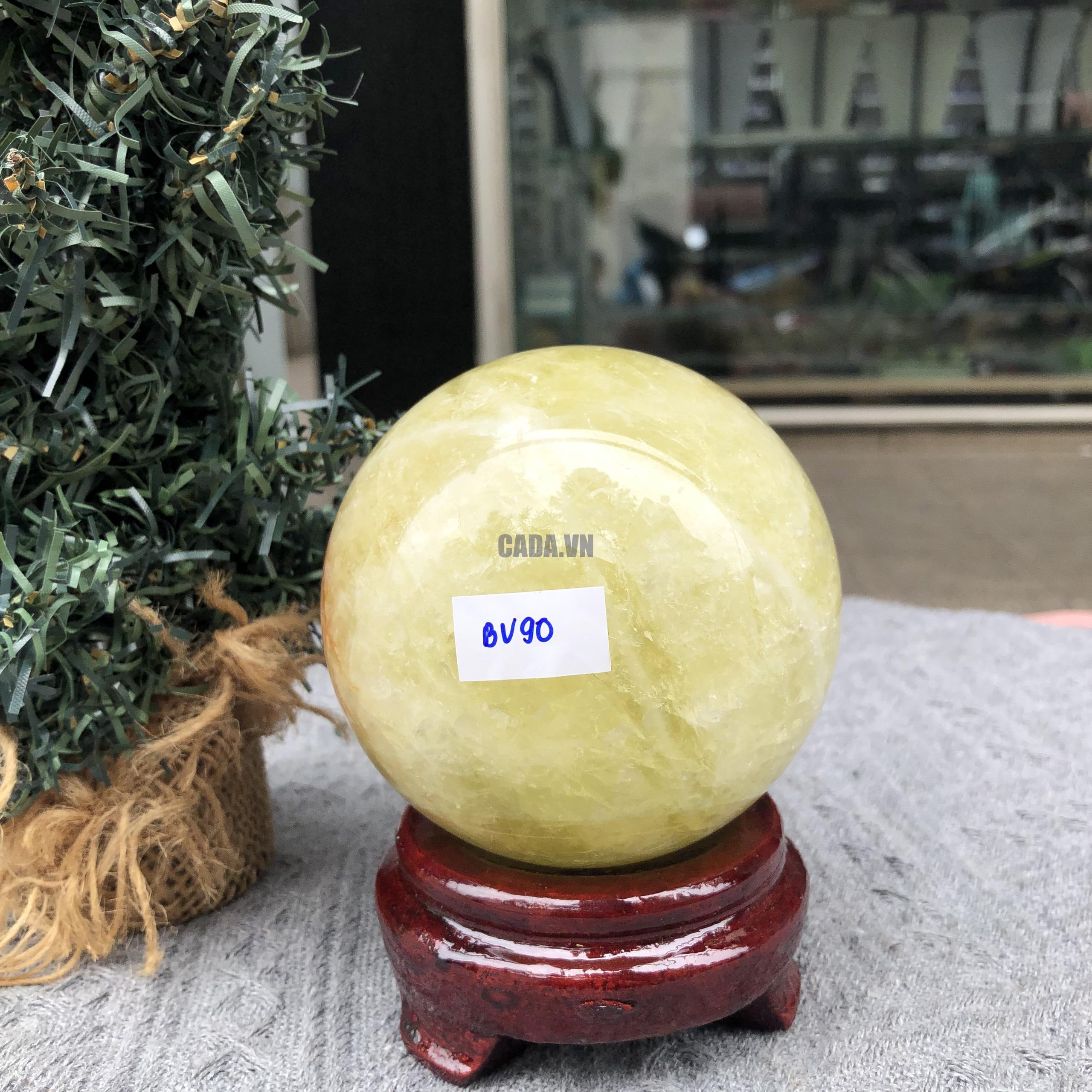 Bi Cầu Thạch Anh Vàng – Citrine Sphere (BV90) - KL: 0,95 KG - ĐK: 8,92 CM