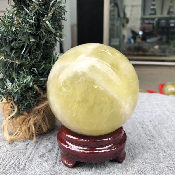 Bi Cầu Thạch Anh Vàng – Citrine Sphere (BV99) - KL: 1,175 KG - ĐK: 9,55 CM