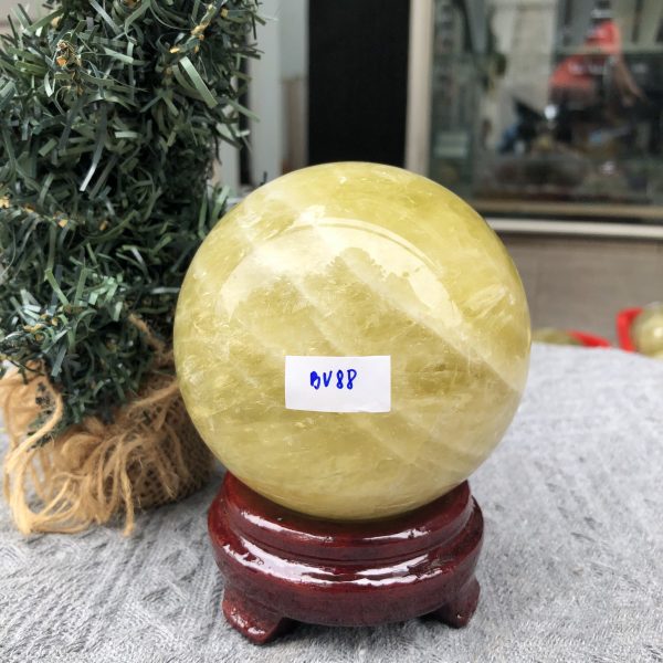 Bi Cầu Thạch Anh Vàng – Citrine Sphere (BV88) - KL: 1,06 KG - ĐK: 9,24 CM