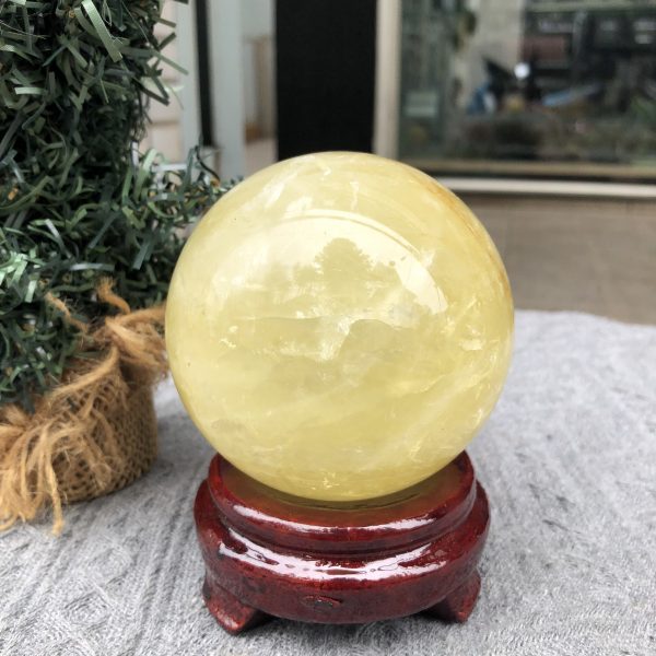Bi Cầu Thạch Anh Vàng – Citrine Sphere (BV89) - KL: 0,82 KG - ĐK: 8,44 CM