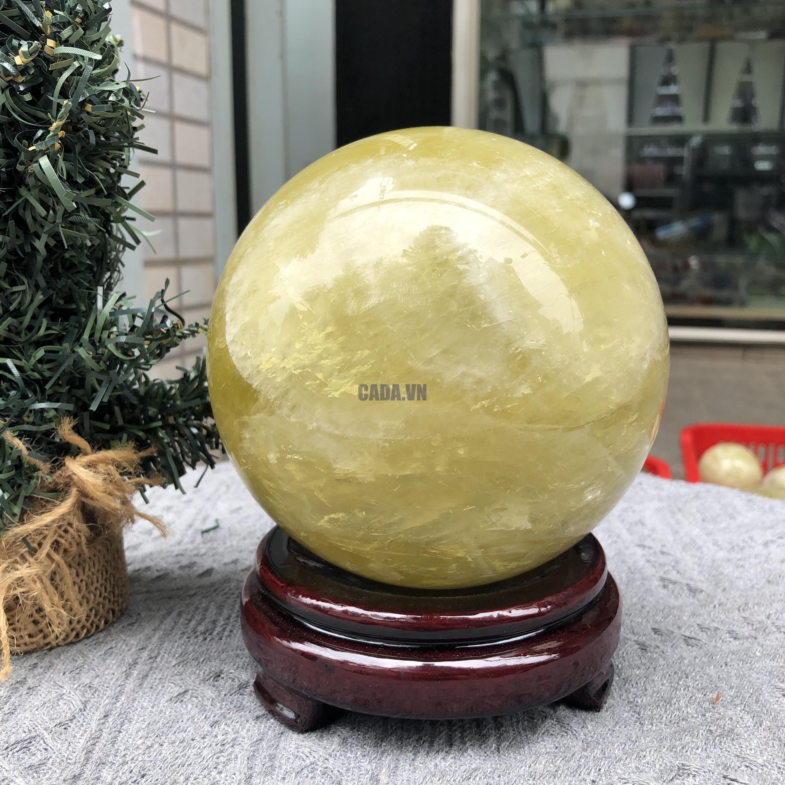 Bi Cầu Thạch Anh Vàng – Citrine Sphere (BV83) - KL: 2,78 KG - ĐK: 12,74 CM