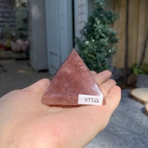 KIM TỰ THÁP ĐÁ THẠCH ANH DÂU ĐỎ - Strawberry Quartz (KTT26) KT: 4,1*5 CM - KL: 0,12 KG 