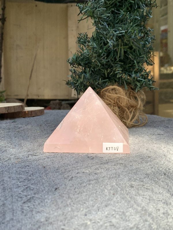 KIM TỰ THÁP ĐÁ THẠCH ANH HỒNG (KTT08) KT: 6,3*8,3 CM - KL: 0,455 KG 