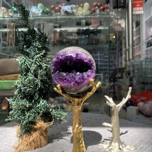 Bi Cầu Miệng Cười Thạch Anh Tím – Amethyst (BTH11) - KL: 0,61 KG - ĐK: 8,0CM