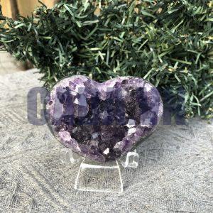 TRÁI TIM THẠCH ANH TÍM, KT: 5*6,8 CM (TAT124), KL: 0,15 KG
