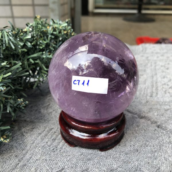 BI CẦU THẠCH ANH TÍM (CT11) - ĐK: 6,69 CM - KL: 415,2 GRAM