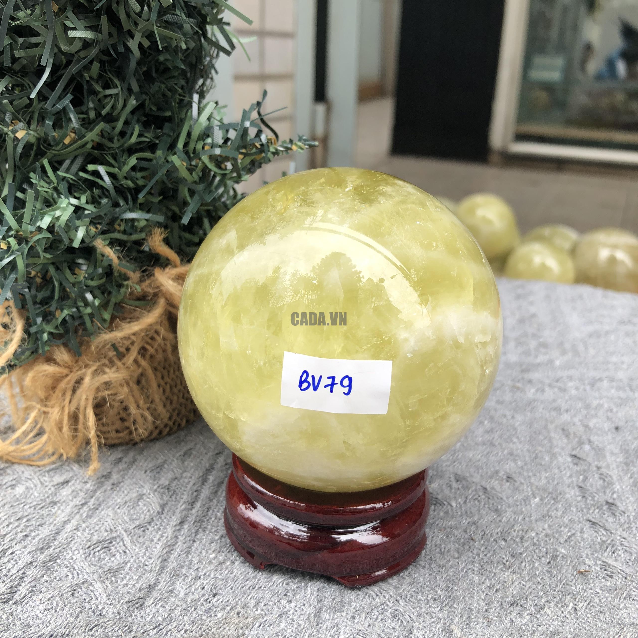Bi Cầu Thạch Anh Vàng – Citrine Sphere (BV79) - KL: 0,695 KG - ĐK: 7,96 CM