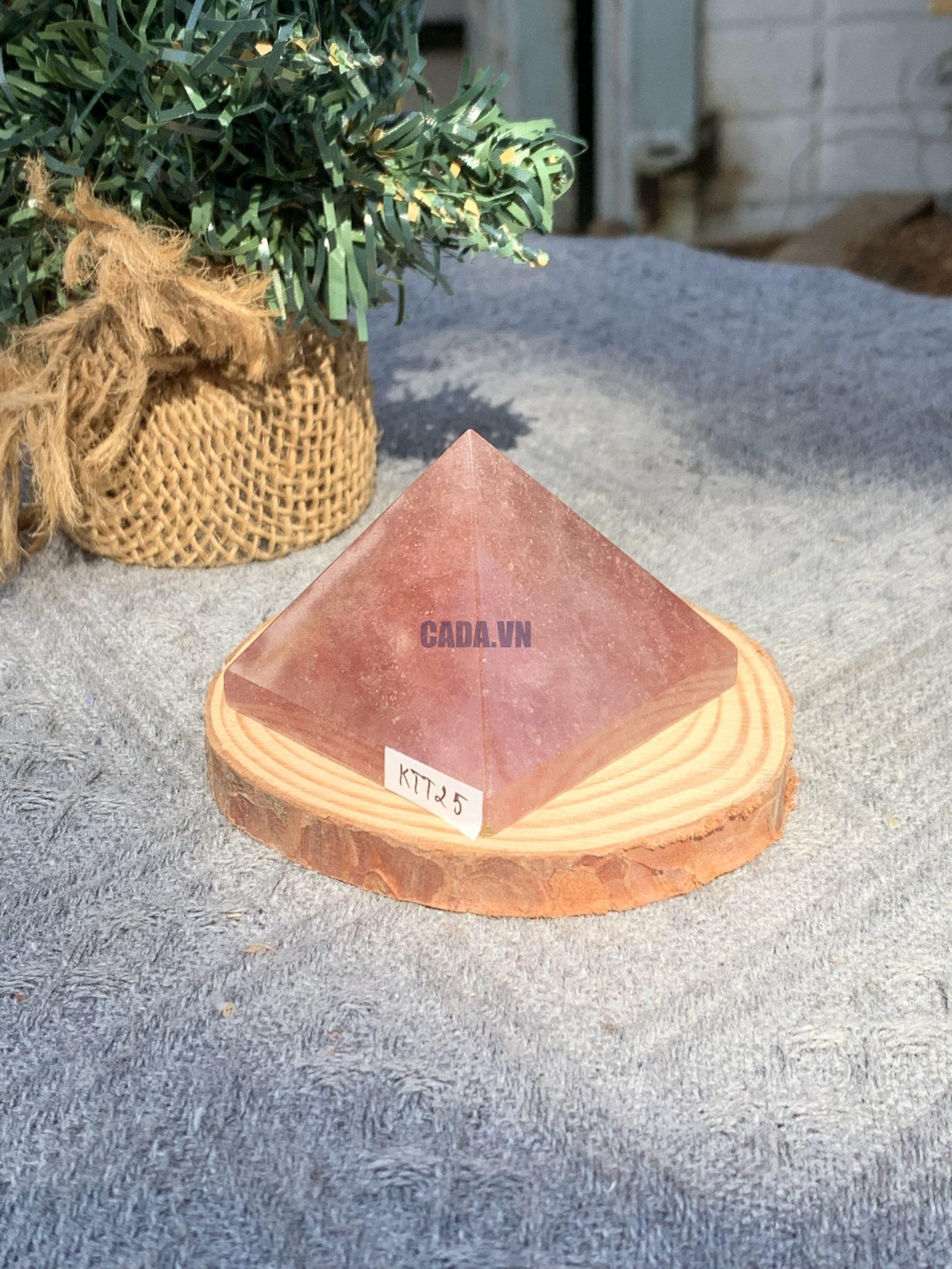 KIM TỰ THÁP ĐÁ THẠCH ANH DÂU ĐỎ - Strawberry Quartz (KTT25) KT: 4*5 CM - KL: 0,115 KG