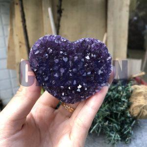 TRÁI TIM THẠCH ANH TÍM, KT: 4,8*6,2 CM (TAT123), KL: 0,145 KG