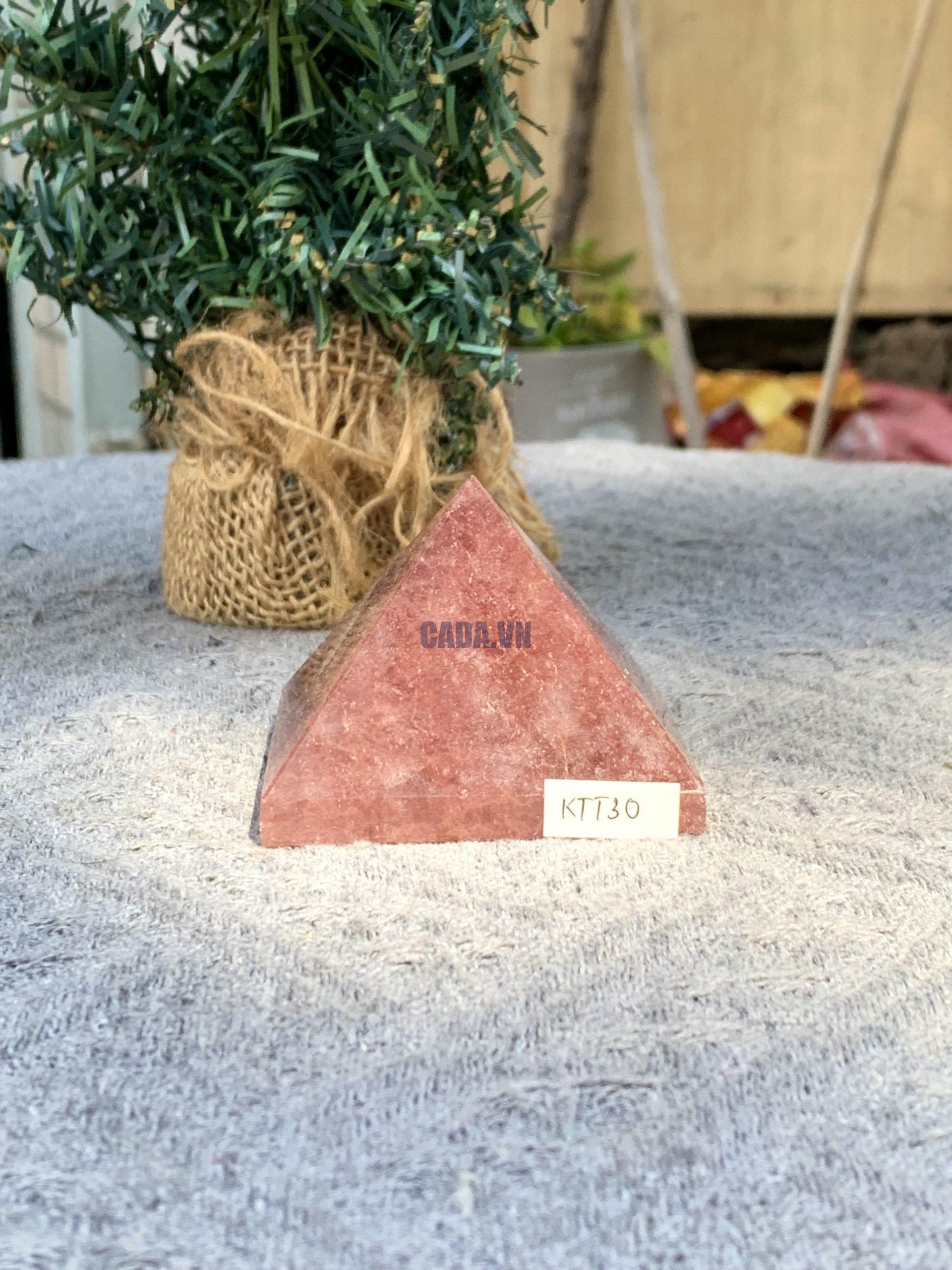 KIM TỰ THÁP ĐÁ THẠCH ANH DÂU ĐỎ - Strawberry Quartz (KTT30) KT: 4,4*6 CM - KL: 0,175 KG