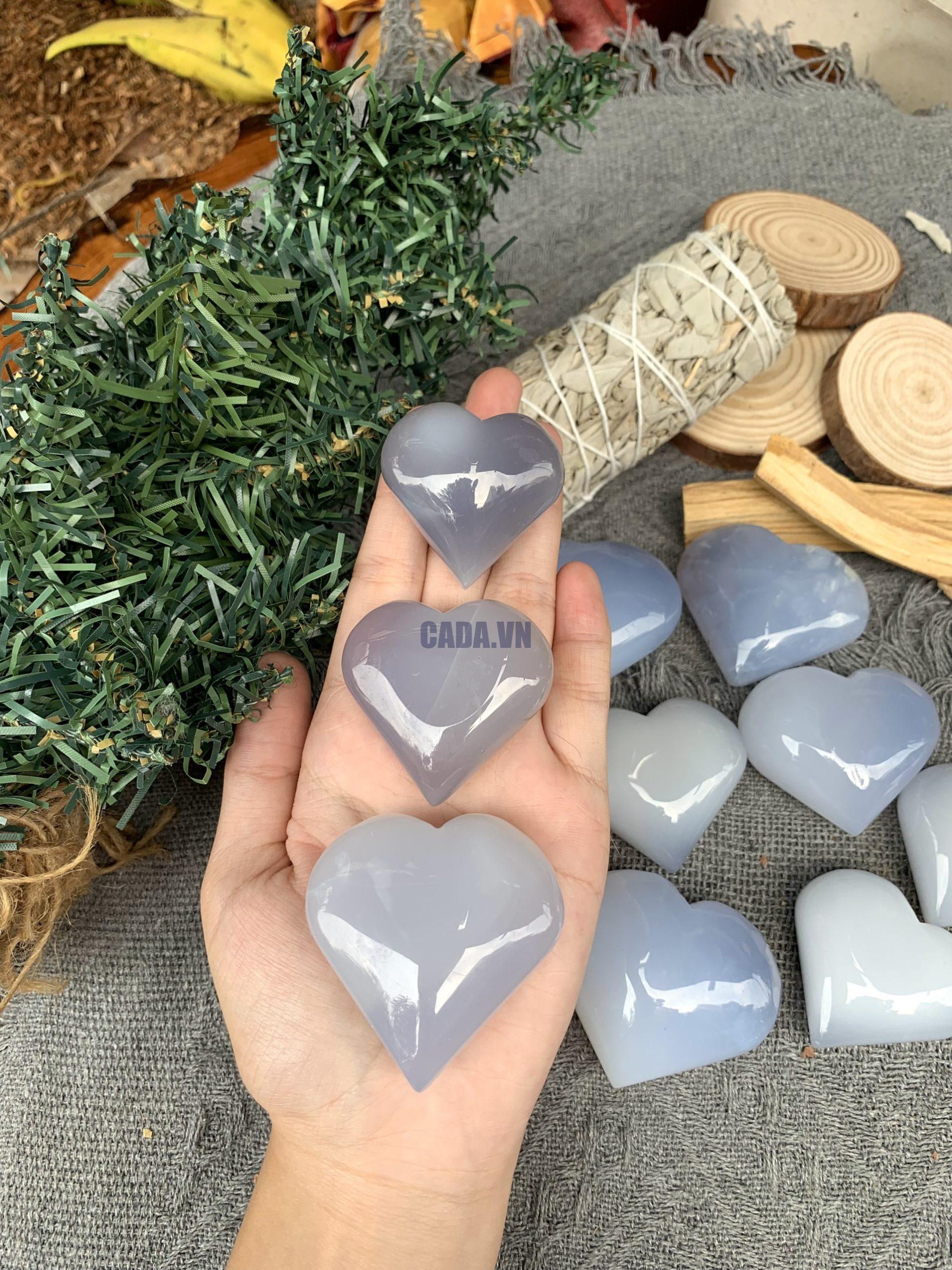 Trái tim Chalcedony | Đá trang trí, sưu tầm, healing | CADA DECOR