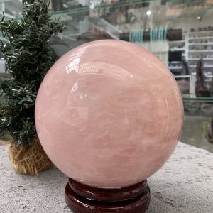 Bi cầu Thạch Anh Hồng – Rose Quartz Sphere (BH177), ĐK: 14,33CM, KL: 4,06KG