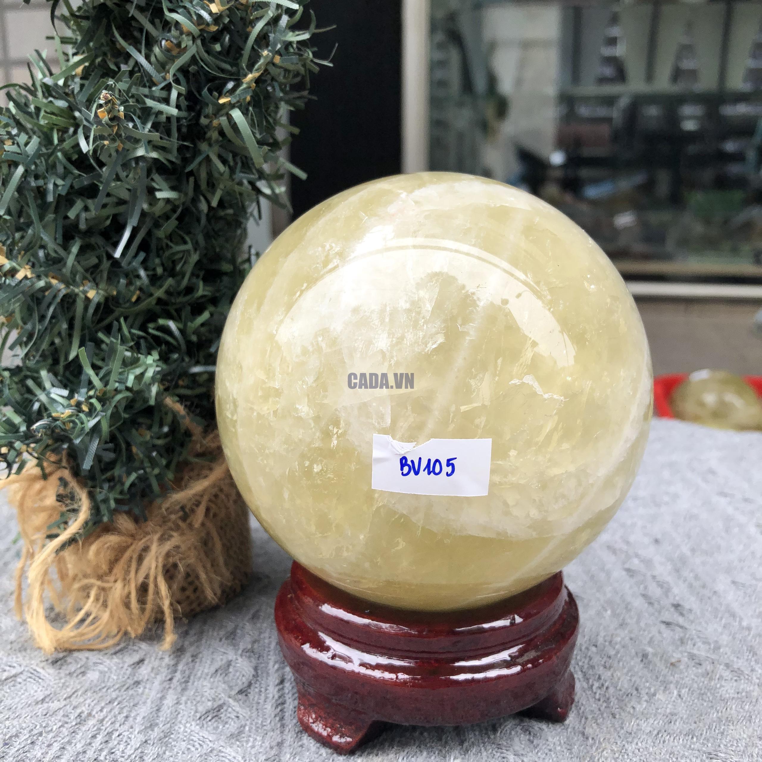 Bi Cầu Thạch Anh Vàng – Citrine Sphere (BV105) - KL: 1,475 KG - ĐK: 10,19 CM