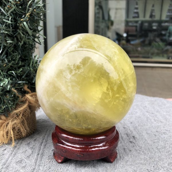 Bi Cầu Thạch Anh Vàng – Citrine Sphere (BV101) - KL: 1,66 KG - ĐK: 10,67 CM