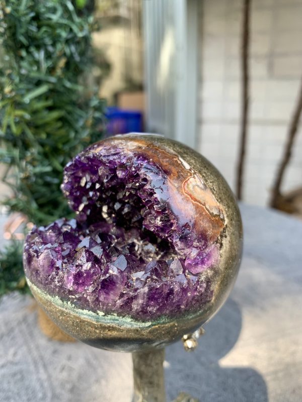 Bi Cầu Miệng Cười Thạch Anh Tím – Amethyst (BTH06) - KL: 0,465 KG - ĐK: 7,3CM