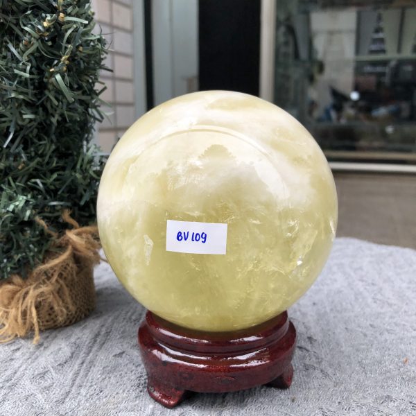 Bi Cầu Thạch Anh Vàng – Citrine Sphere (BV109) - KL: 1,765 KG - ĐK: 10,83 CM
