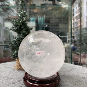 QUẢ CẦU PHONG THỦY THẠCH ANH TRẮNG (BTR58) ĐK: 13,69CM KL: 3,495KG