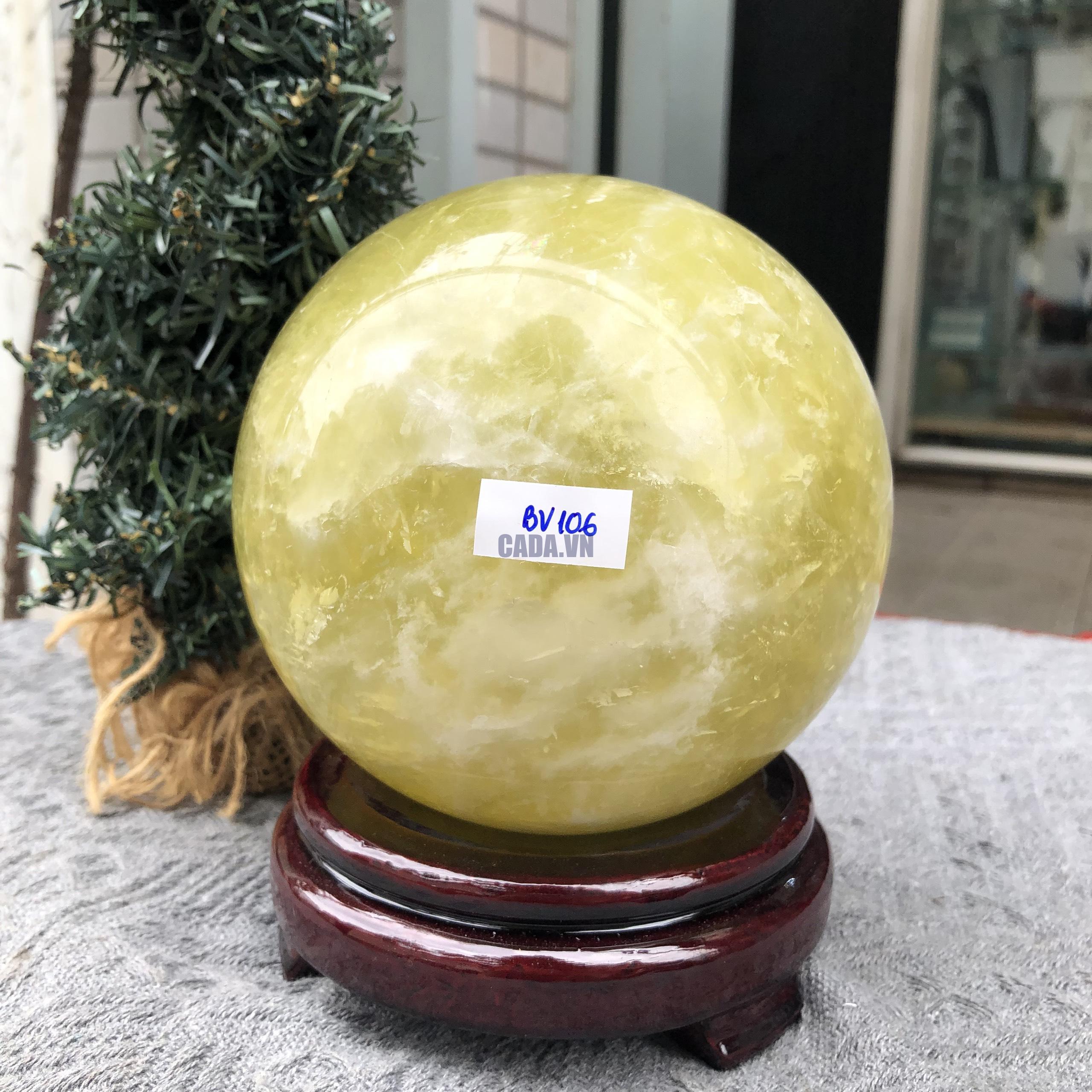 Bi Cầu Thạch Anh Vàng – Citrine Sphere (BV106) - KL: 2,535 KG - ĐK: 12,32 CM
