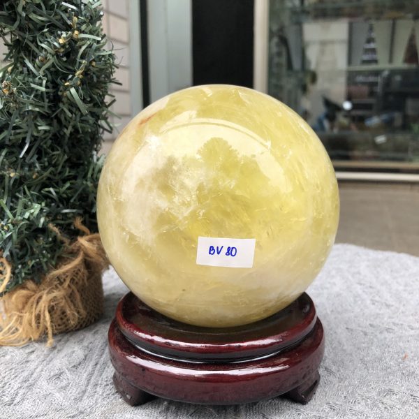 Bi Cầu Thạch Anh Vàng – Citrine Sphere (BV80) - KL: 2,23 KG - ĐK: 11,78 CM