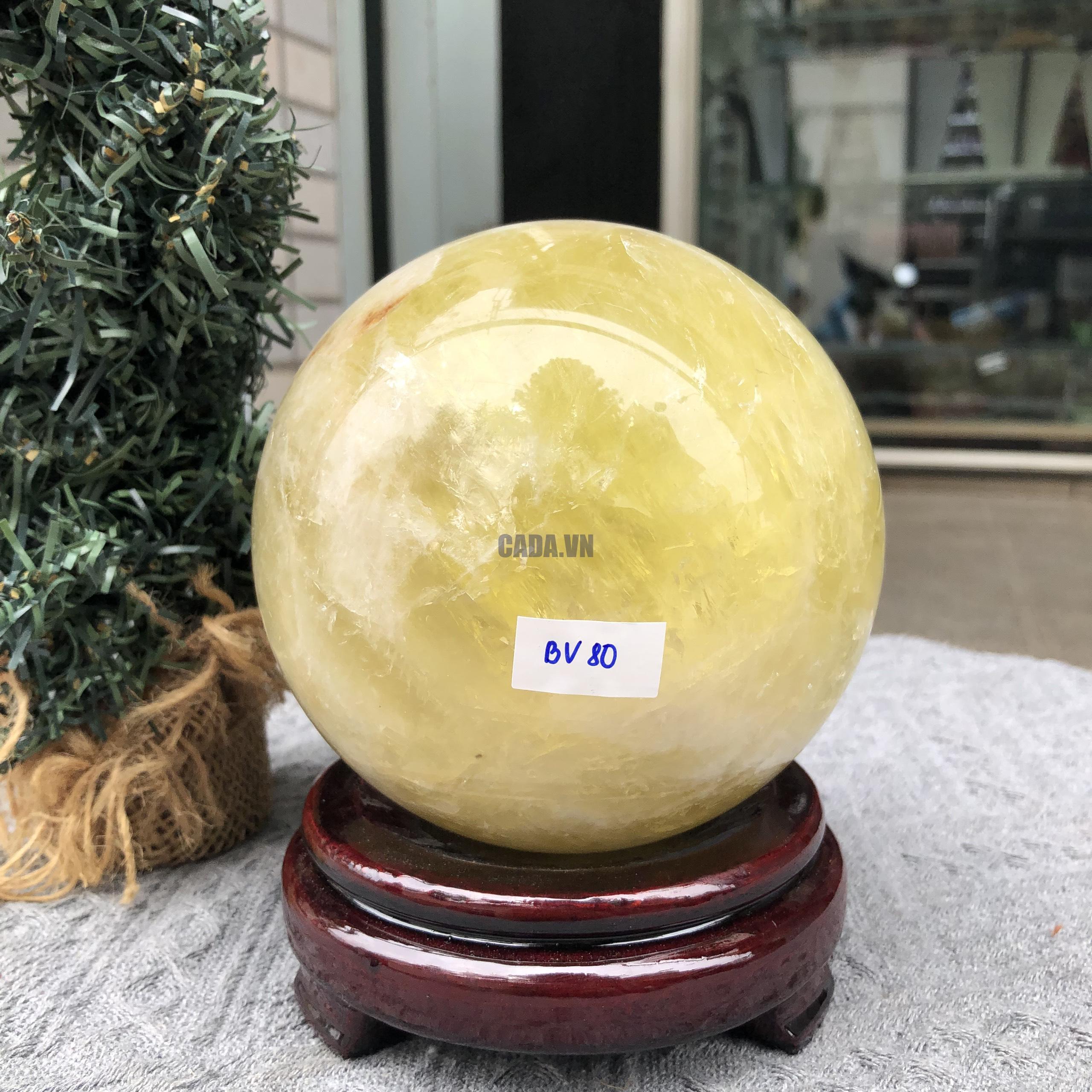 Bi Cầu Thạch Anh Vàng – Citrine Sphere (BV80) - KL: 2,23 KG - ĐK: 11,78 CM