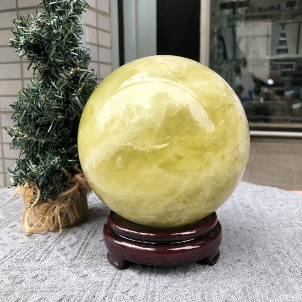 Bi Cầu Thạch Anh Vàng – Citrine Sphere (BV100) - KL: 4,76 KG - ĐK: 15,13 CM