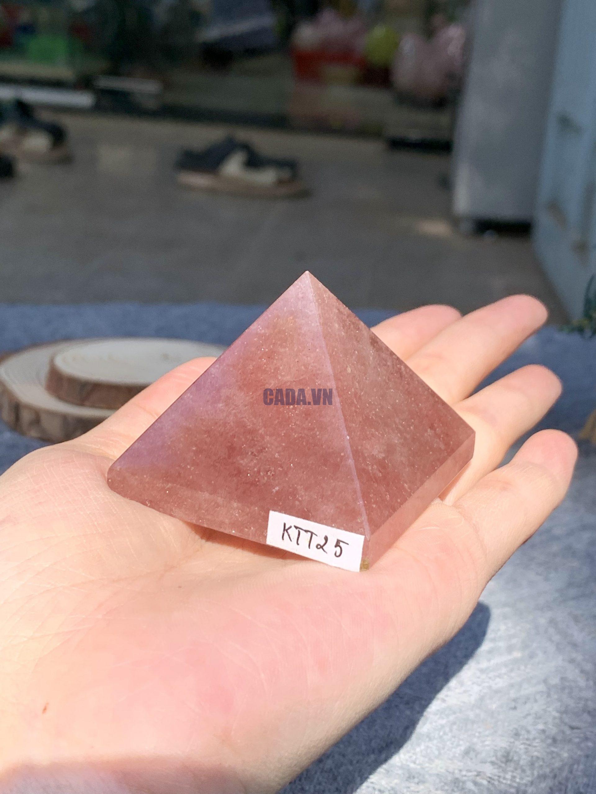 KIM TỰ THÁP ĐÁ THẠCH ANH DÂU ĐỎ - Strawberry Quartz (KTT25) KT: 4*5 CM - KL: 0,115 KG