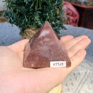 KIM TỰ THÁP ĐÁ THẠCH ANH DÂU ĐỎ - Strawberry Quartz (KTT29) KT: 4,5*5,1 CM - KL: 0,135 KG 