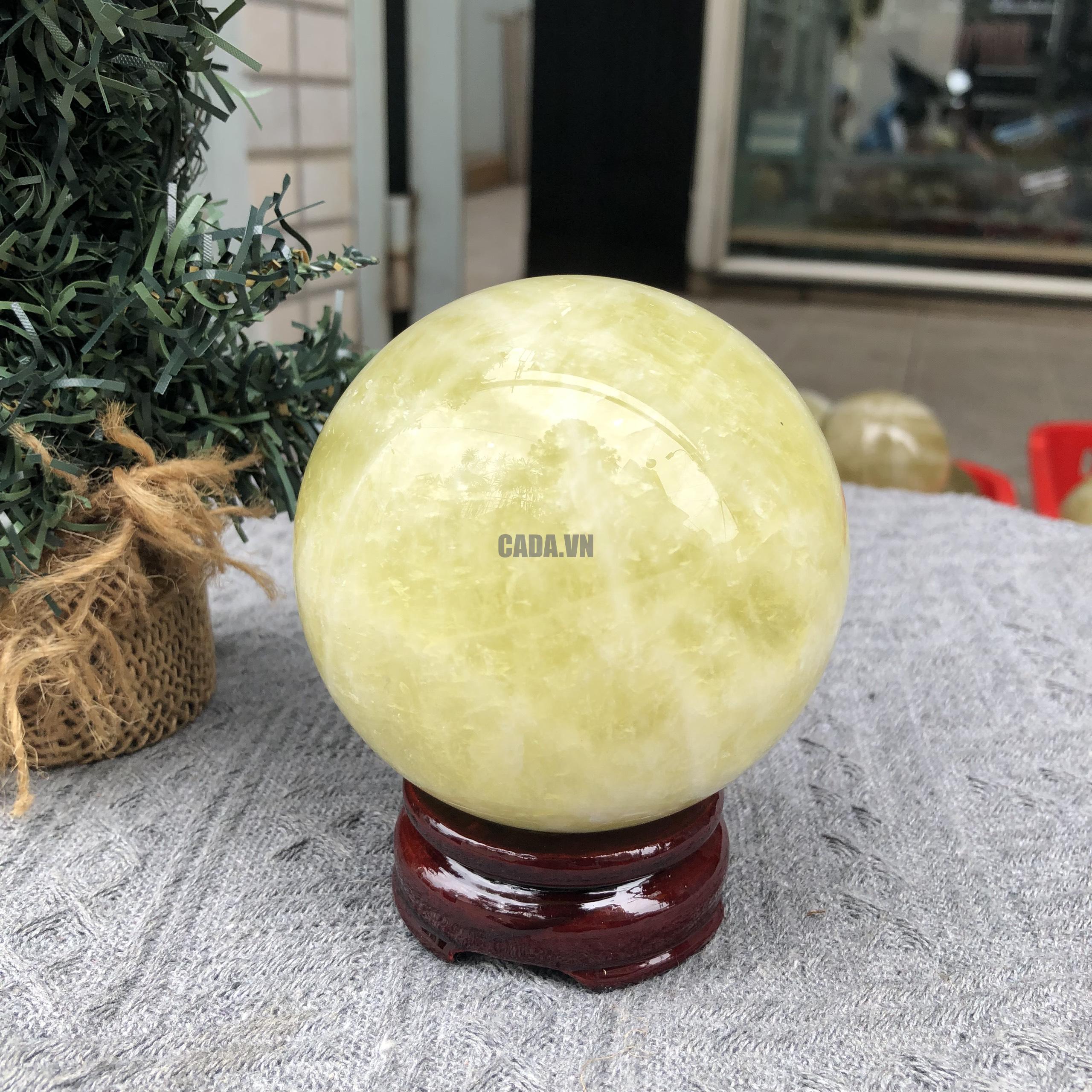 Bi Cầu Thạch Anh Vàng – Citrine Sphere (BV96) - KL: 0,805 KG - ĐK: 8,34 CM