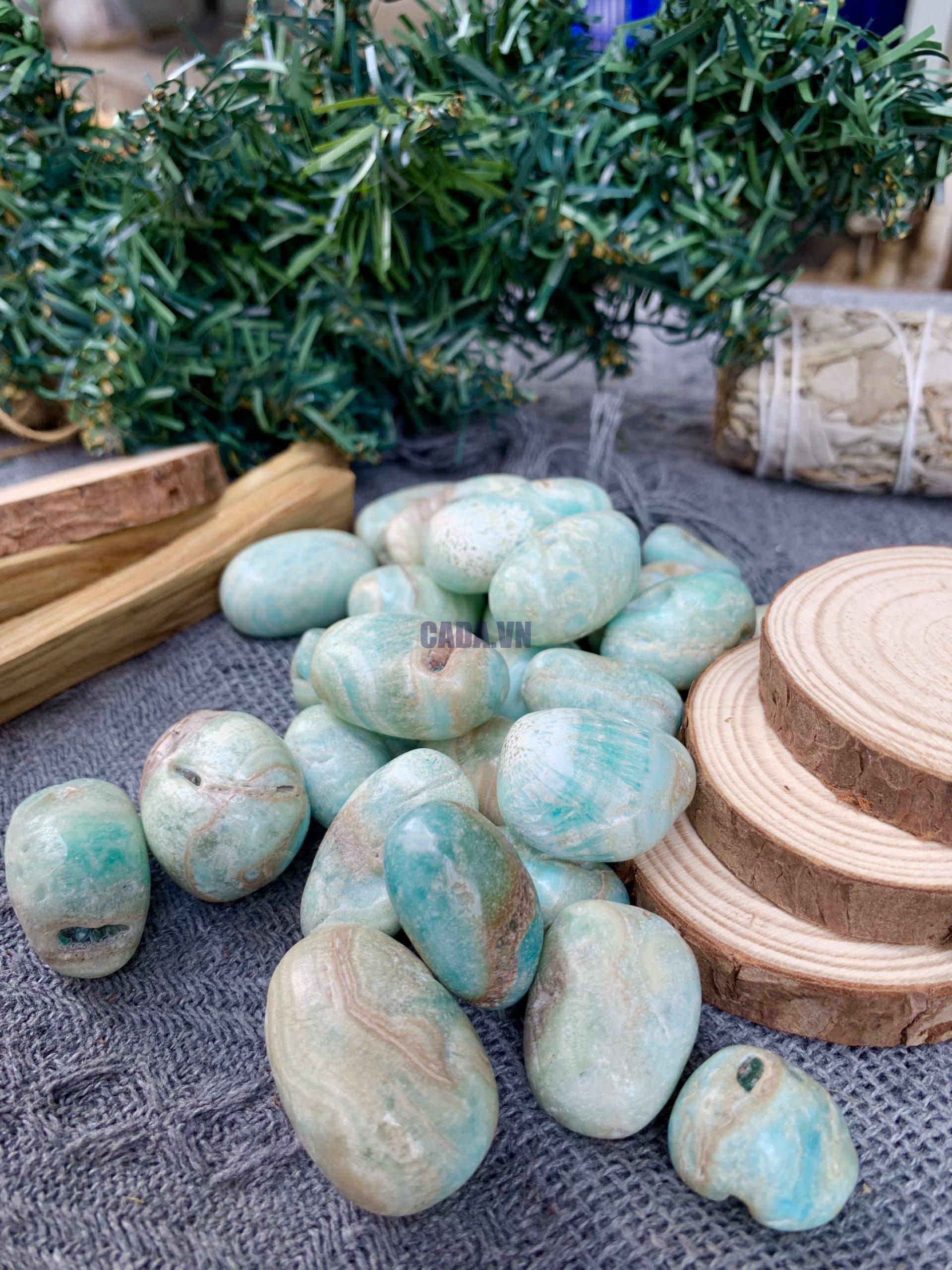 Đá Thô Tumble Blue Aragonite - Đá thanh tẩy - Đá Tarot | CADA DECOR